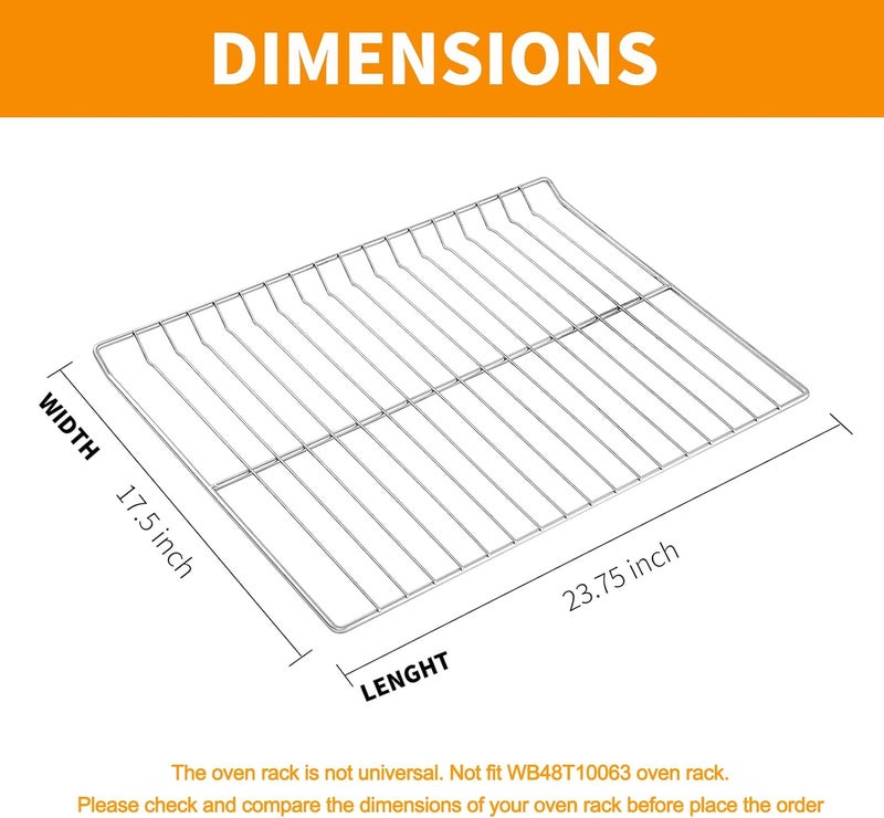 atgestore WB48T10095 Oven Rack Replacement for GE Hotpoint Stove Oven Parts 23.75" x 17.5" Oven Racks GE Profile Spectra XL44 Gas Range Oven Rack Roster Rack-flat Convection Oven Wire Rack Oven Shelf - Image 2